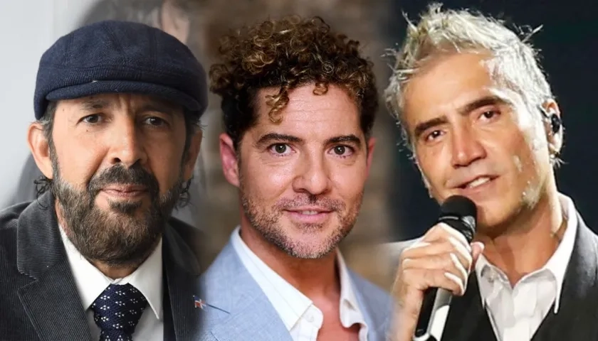 Juan Luis Guerra, David Bisbal y Alejandro Fernández.