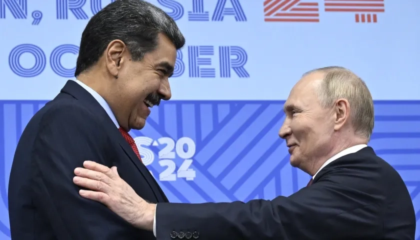 Maduro y Putin en su reunión al margen de la cumbre BRICS en Kazán.