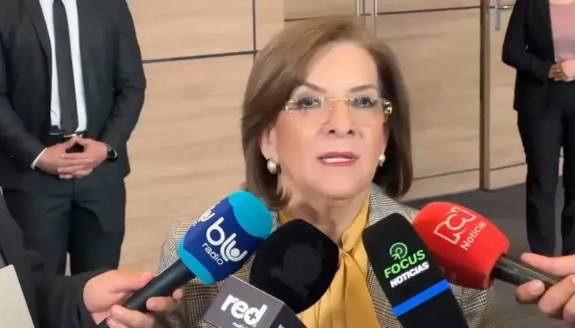 Margarita Cabello en diálogo con medios de comunicación.