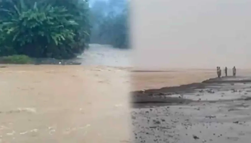 Corriente de agua como consecuencias de las lluvias.