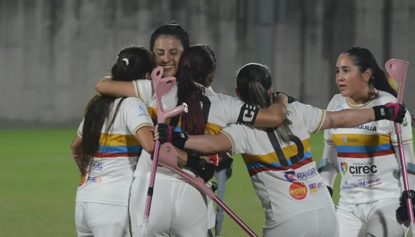 La celebración de las jugadoras colombianas.