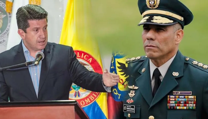 Exministro de Defensa Diego Molano Aponte y el general en retiro Eduardo Enrique Zapateiro Altamiranda.