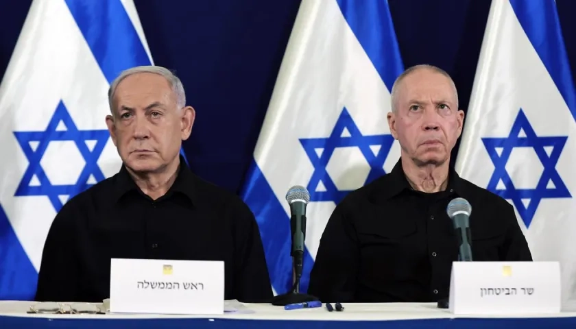 Benjamín Netanyahu y el exministro de Defensa, Yoav Gallant.