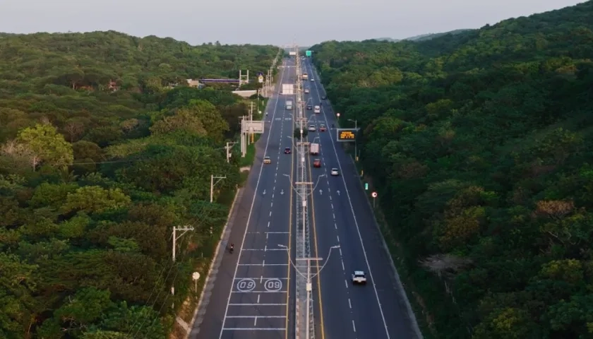 Imagen de la vía Cartagena-Barranquilla.