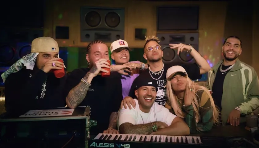 Maluma, J Balvin, Blessd, Ovy on the drums, Feid, Karol G y Ryan Castro. 