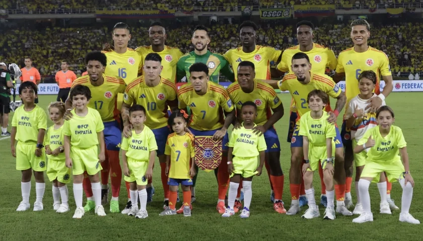 Selección Colombia que se enfrentó a Ecuador, en Barranquilla. 