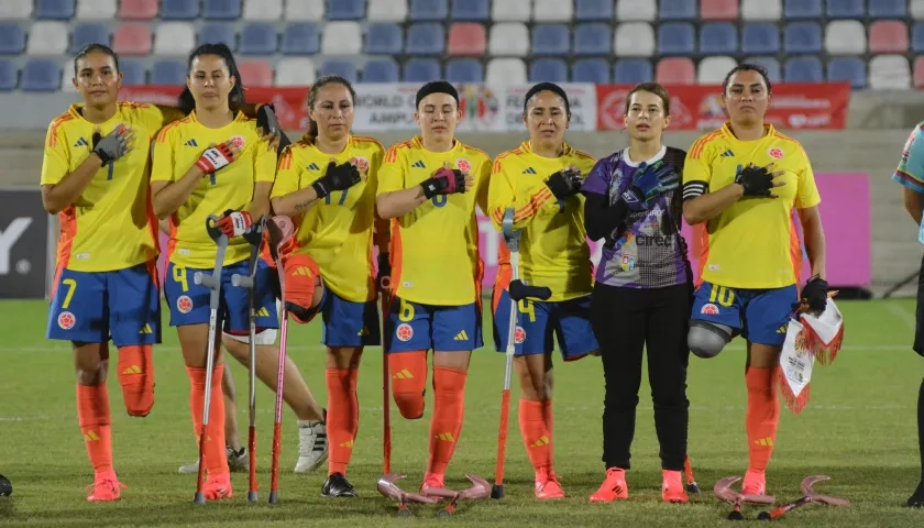 Jugadoras de la Selección Colombia deFútbol para Amputados.