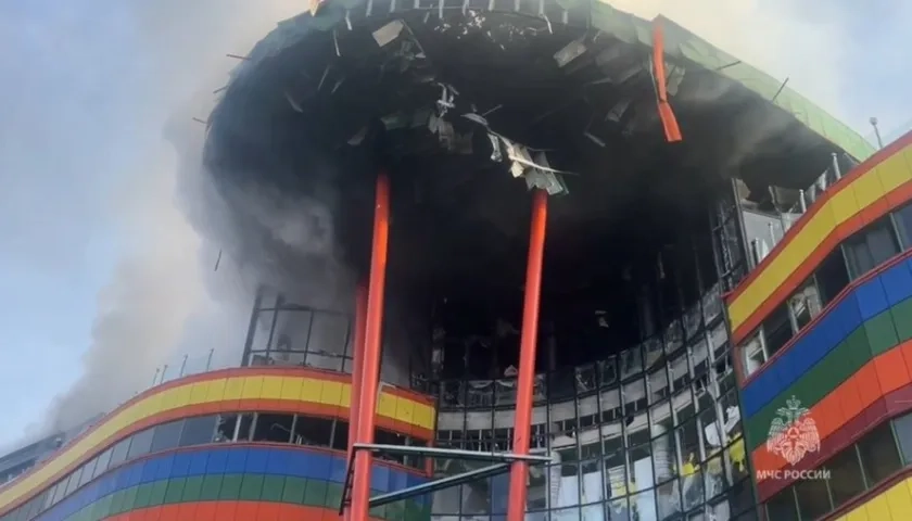 Así quedó el centro comercial.