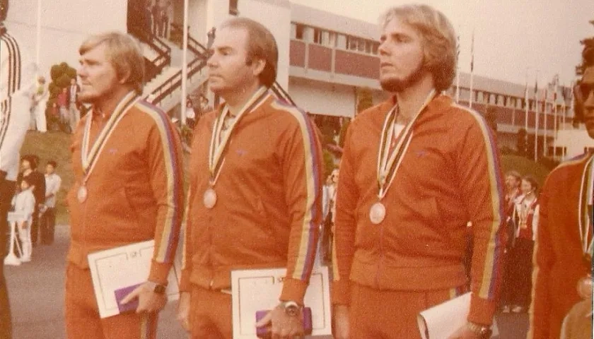 Los homenajeados Hanspeter y Horst Bellingrodt con su hermano Helmut.