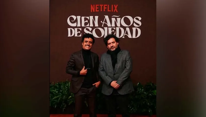 ​​​​​Juancho Valencia y Camilo Sanabria, en el lanzamiento de la serie. 