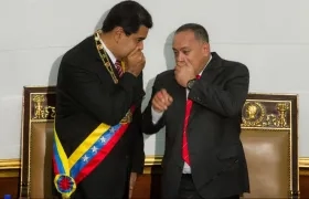 El presidente de Venezuela, Nicolás Maduro y el vicepresidente del Partido Socialista Unido de Venezuela (Psuv), Diosdado Cabello