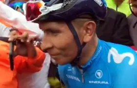 El ciclista Nairo Quintana, del Movistar