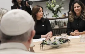 María Juliana Ruiz, en la reunión con el Papa Francisco.