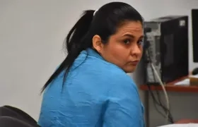 Dayana Jassir, durante una audiencia en el proceso por el homicidio de su esposo Eduardo Pinto Viloria.