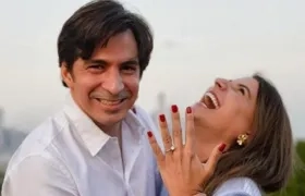 Los novios Sergio Chams y Marcela García Caballero.