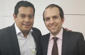 El Alcalde de Malambo Efraín Bello con el Director de Coldeportes Ernesto Lucena.