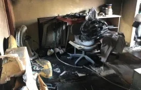 Así quedó el el apartamento tras el incendio.