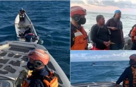 Los pescadores rescatados a 12 millas náuticas de cabo San Juan, en el Magdalena.