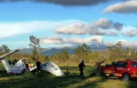Imagen del accidente del avión en Ubaté.