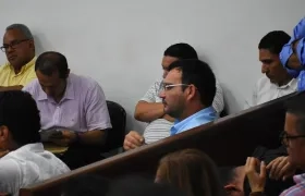 Aspecto de las audiencias preliminares contra los cuatro primeros capturados, entre ellos el entonces secretario de Educación del Atlántico, Dagoberto Barraza.