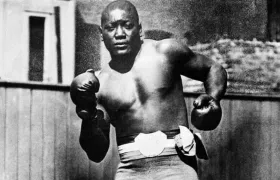 Jack Johnson, boxeador afroamericano. 