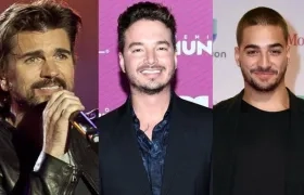 Los cantantes paisas Juanes, J Balvin y Maluma.