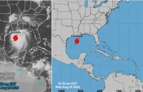 Así se ve desde el satélite el huracán Laura.