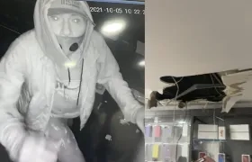 El ladrón quedó grabado en la cámara de seguridad. 