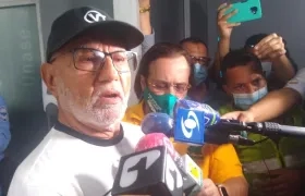 El exalcalde Bernardo Hoyos Montoya al recobrar la libertad.