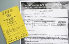 El certificado de vacunación de Merkel.
