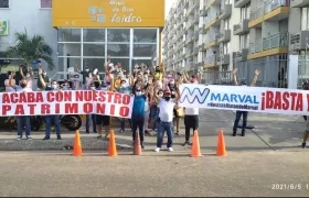 La protesta en Altos de San Isidro.