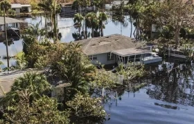 Viviendas inundadas tras el paso del huracán 'Ian'. 