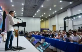 El Presidente Gustavo Petro durante su intervención en el Congreso de Acopi.