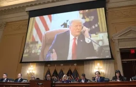 Donald Trump durantesu intervencion ante el comité legislativo