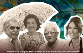 Gabriel García Márquez, Meira Delmar, Leonor Espinosa y Ramón Illán Bacca.  