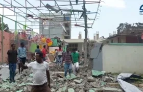 La televisión local de Mekele mostró los daños causados tras el ataque aéreo.