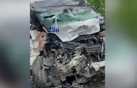 Estado de uno de los vehículos accidentados.
