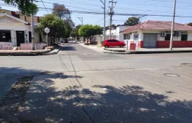 Lugar donde fue baleado el joven en el barrio El Carmen.