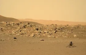 Fotografía cedida por la NASA donde se muestra una imagen del helicóptero Ingenuity Mars. 