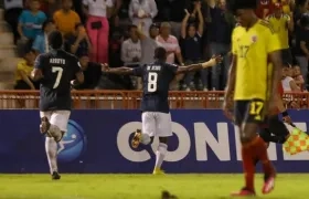 Geremy De Jesús festeja el segundo gol ecuatoriano.