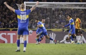 El gol de la victoria de Boca Juniors, marcado por Alan Varela. 