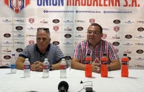 Claudio Rodrígiez en compañía del presidente del Unión Magdalena, Alberto Mario Garzón. 