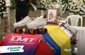 La campeona de patinaje Luz Mery Tristán fue sepultada este lunes en Cali
