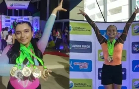 Isabella Mercado Sánchez y Jovanna Martínez Beleño, campeonas en Nivel 1 y Nivel 4. 