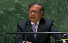 Gustavo Petro dando su discurso en la Asamblea General de la ONU.