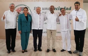 Miguel Díaz-Canel, Xiomara Castro, Andrés Manuel López Obrador, Ariel Henry, Gustavo Petro y Nicolás Maduro.