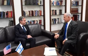 El secretario de Estado de EE.UU., Antony Blinken y el primer ministro israelí, Benjamín Netanyahu.