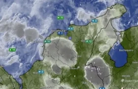 Imagen satelital del clima en la Región Caribe este viernes. 