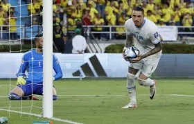 Darwin Núñez tras marcar, de pena máxima, el gol del empate uruguayo.