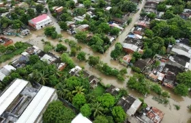 Vista aérea de las zonas de Cartagena afectadas por las inundaciones